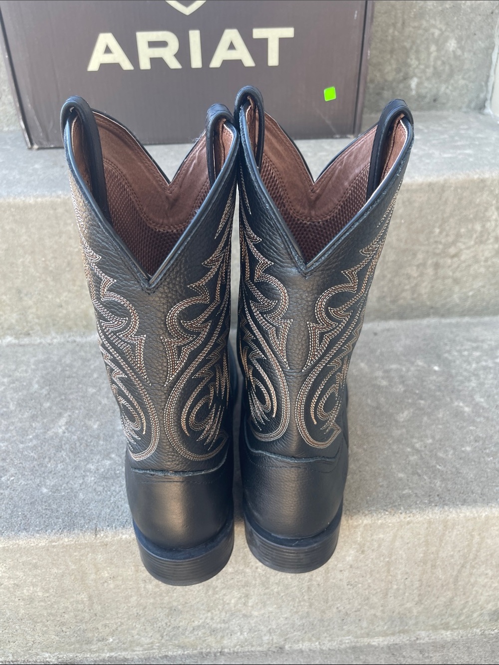 Ariat Men’s Black Sport Herdsman Square Toe Western Sz 12 D Medium Boots - Picture 4 of 6